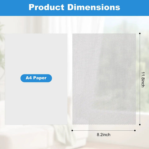 Product dimensions alongside A4 paper for Six Pack 11.8 Inch By 8.2 Inch 304 Stainless Steel Wire Mesh Screens For DIY Projects