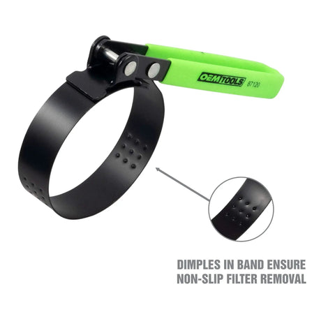 Adjustable Oil Filter Wrench For Spin On Filters Two And Three Quarters To Three And One Quarter Inches with vinyl handle