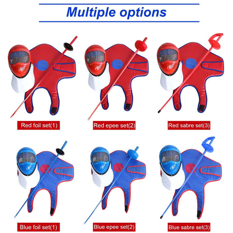Totally Kid Friendly Fencing 3 Piece Practice Gear Set With Plastic Mask And Chest Protector For Foil Epee Sabre Training