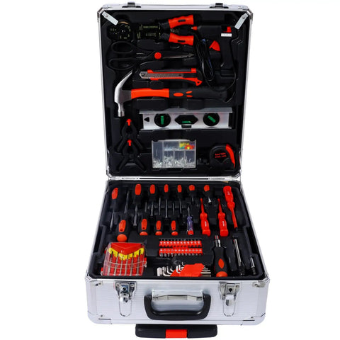 Open view of 899-Piece All-In-One Home Repair Tool Set With Rolling Toolbox Case And Four Drawers For DIY Home Projects, Includes Pliers, Wrenches, Screwdrivers