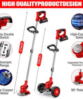 Product features of Cordless Weed Wacker 3-In-1 Grass Trimmer with battery, motor, blades, and adjustable length.