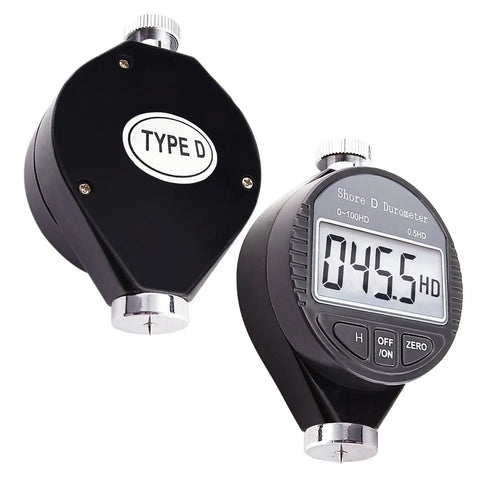 Portable Digital Hardness Tester 0 To 100 HD Shore D Durometer With Large LCD Display For Rubber Tires Plastics Thermoplastics Flooring And Bowling Balls Data Hold Zero Calibration Button Boss Level Accuracy Easy No Brainer To Use, front view