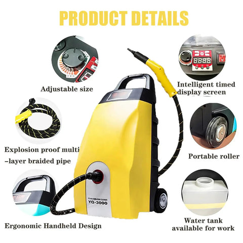 Multi-Purpose High-Pressure Steam Cleaner For Home Car Hotel And Ac Heated Carpet Extractor Blue showing adjustable size and ergonomic design.