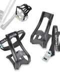 Toe Clips L/XL And 515XL Toe Straps Set With Technopolymer Double Prongs And 440mm Braided Straps displayed on bicycle pedal