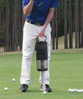 Golfer using Shag Bag For Golf Balls With Detachable Aluminum Tube, Durable Aluminum Build, on practice green