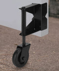 Heavy Duty Spring Loaded Gate Caster Wheel With 360 Degree Swivel And Universal Mount Plate Leveling Bracket built tough, black 4 inch caster.