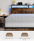 Queen Bed Frame With A Slick Two Tier Storage Headboard And Built In Charging Station Plus Six Roomy Drawers For A Game Changing Sleep Setup And Effortless Daily Flow with a mattress placed on top.