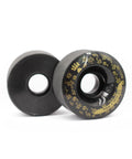 Outdoor Roller Skate Wheels 32mm By 58mm 90A Black Eight Pack Built For Park Ramps Street Bowls And Outdoor Cruising, two wheels displayed