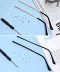 Universal Glasses Repair Kit With Screws And Two Pairs Of Replacement Arms For Broken Specs Featuring durable TR90 parts.