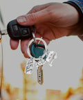 Silver Zinc Alloy Camping Keychain Ultra Lightweight Travel Themed Key Ring with charms on car key