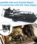 GY6 150Cc PD24J Carburetor Kit with Ignition Coil Starter Solenoid CDI shown compatible with ATV scooter engine
