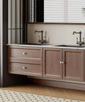 Kitchen cabinets with 100 Pack Brushed Nickel Cabinet Knobs Round Aluminum Alloy Kitchen Drawer Knobs Silver Hardware.