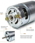 Close-up of DC Spindle Motor for Mini CNC Router 997, 400W, showing double ball bearing and terminal connections.