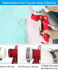 Detachable color cup on 1.5 Gallon Air Hopper Texture Drywall Sprayer Featuring Three Precision Nozzles for easy cleaning.