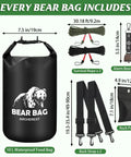 Waterproof 10L Bear Bag Hanging Kit With Heavy Duty Ropes Magnetic Bear Bell Carabiners Rock Pouch Scent Proof Food Storage