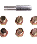 M15x1.5 Oil Drain Plug Thread Repair Tool Kit For Sump, Transmission, And Differential; tap and six replacement plugs visible.