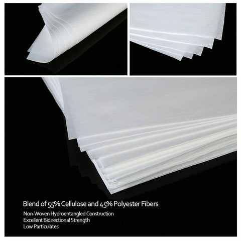 Front view of white AAwipes cleanroom wipes, 12×12 in, cellulose/polyester blend, Grade B, 56GSM, bag of 150