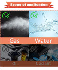 Scope of application for flexible silicone vacuum hose shows gas and water compatibility, not for oil or coolant.
