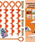 Beefy Heavy Duty Canopy Tent Stakes And Dog Tie Out Stakes Corkscrew Ground Anchors In Steel With Iron Rod Installation Tool