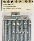 25 Pack Go-To Cross Dowels And Barrel Nuts 1/4-20 Threads, 20mm Length, 10mm Diameter Zinc-Plated CNC Steel Bulk Kit