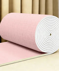 Effortless Peel And Stick Wallpaper With Thick Insulated XPE Foam Backing For Instant Room Glow Up And Waterproof Self Adhesive Wall Covering featuring a rolled pink texture.