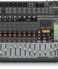 XENYX QX1222USB 16 Channel Mixer with Ultra Low Noise Mic Preamps, 60mm Faders, Klark Teknik FX, and USB Interface for Live Sound.