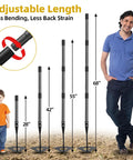 Adjustable Garden Hoe Weeder Removal No Nonsense Heavy Duty Weed Tool For Gardening 55 Inch Long Handle with height comparison.