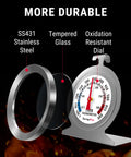 Two Pack Analog Oven Thermometer For Gas Ovens 50 To 300C And 100 To 600F Stainless Steel 431 Gauge with dial components