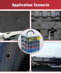 Heavy Duty 2041 Piece Shop Essentials Kit With Beefy Push Pin Retainers And Door Trim Clips To Fix Your Ride Quick Features Forty Two Proven Sizes For Toyota Ford Honda Chevy And Gm Trucks showcased in various automotive applications.