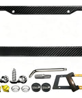 Legit Real Carbon Fiber License Plate Frame With Glossy 3D Twill Finish For Cars And Trucks with hardware and bolts included.