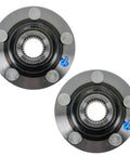 Front view of two front hubs from Front Wheel Bearing And Hub Assembly Kit For Subaru Impreza Forester Outback Baja Legacy 1990-2007 8 Piece Set Includes 2 Front Bearings 2 Front Hubs And 2 Front Inner And Outer Seals.