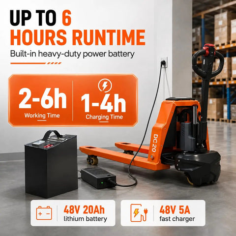 Hella Heavy Duty Electric Pallet Jack Bringing Badass Performance To Daily Warehouse Shifts With Rock Solid 4400 LB Load Capacity Featuring rugged 48V lithium battery.