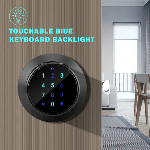 Smart Fingerprint Door Knob With Tuya App Control 4 In 1 Unlock Fingerprint, Password, Mechanical Key, And Bluetooth App Access, Supports Up To 255 Users, Anti Slip Handle For Bedroom, Home, Hotel Or Office