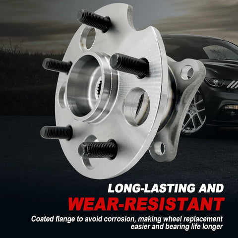 Rear Wheel Bearing Hub Assembly Drop-In Replacement For AWD SUVs And Crossovers Fits Toyota Highlander 2004-2013 Venza 2009-2015 Lexus RX330 2004-2006 RX350 2007-2009 RX400H 2006-2008 5 Lug With ABS, front view