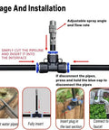 Installation guide for Heavy Duty 360 Degree Curved Garden Irrigation System With 49 Point 2 Ft Bendable Hose And 15 Adjustable Nozzles