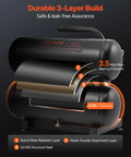 Heavy Duty Oil Free Air Compressor 4.6 Gallon Steel Tank 1 HP 120 Psi Max features durable 3-layer build for leak-free operation.