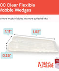 Flexible Plastic Leveling Shims For Home DIYers And Furniture Stabilizers Clear Wedges For Tables Beds Desks Toilet And Appliances Easy Stabilization Made In USA 300 Pack shown with dimensions 1.92 x 1.11 x 0.25 inches
