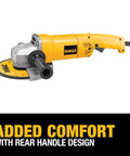 Beefy 7 Inch Corded Angle Grinder With 13 Amp Motor Delivers 8000 RPM High Power To Weight Ratio Workhorse Tool Spark Control Guard DW840