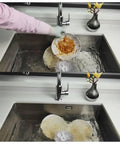 Slick Portable Countertop Mini Dishwasher Cordless Compact Sink Cleaner For Rv Apartments And Home Lightweight Fruit Veggies Washing Easy Setup No Sweat with dirty dishes in sink.