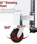 Heavy Duty 6 Inch Gate Wheel With 500 Pound Load Capacity, 360 Degree Swivel Gate Caster, Spring Loaded, Metal Tube Gate