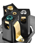 Close-up of Built Like A Tank UL Listed NEMA 10 50R Receptacle 50 Amp 125 250V Heavy Duty Female Plug with terminal screws.