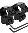 1 Inch Dovetail Scope Ring Set With 2 Medium Profile Mounts And Hex Wrenches, Fits Three Eighths Inch Dovetail Rails, Aluminum Alloy