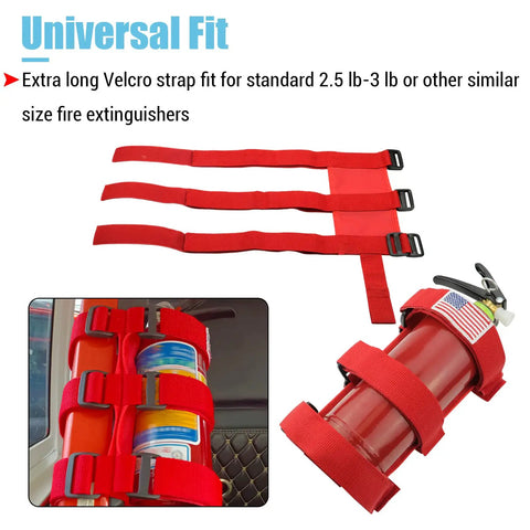 Jeep Roll Bar Fire Extinguisher Mount Holder With Heavy Duty Adjustable Nylon Straps Fits Wrangler CJ YJ TJ LJ JK JKU JL JLU All Years Red With USA Flag Pattern Easy Install And Secure Hold