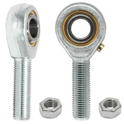 Rod End Bearing Set 7 By 16 Inch Bore Right Hand Thread With 9 Degree Angular Misalignment Forged 45 Steel Bodies 2 Pack For Industrial Machinery And Linkages Built Tough For Heavy Duty Performance, two rod ends with nuts