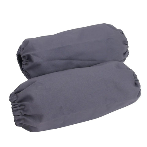 Heavy Duty Welding Arm Protectors With Flame Retardant Gray Sleeve Guards, durable cotton sleeves for shop and auto repair use.