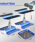 Aluminum RC Car Stand With 360 Degree Rotation Lift And Lower Screw Tray For 1 Eighth To 1 Sixteenth Scale Models Blue