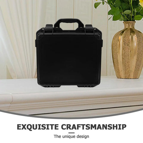Hella Practical PP Plastic Toolbox With Secure Lock, Savage Electric Drill Carry Case displayed on a table with a floral centerpiece.