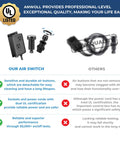 Dual Outlet Garbage Disposal Air Switch Kit Sink Top On Off Button UL Listed Champagne Bronze feature comparison