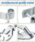2 Pack T Post Gate Hinge Kit Heavy Duty Galvanized Carbon Steel Rustproof Includes 2 Hinges And 2 U Bolt Clamps All Hardware Included Easy Install For Strong Gates, close-up clamp details