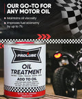 Premium Drop In Engine Oil Additive Pump Up Horsepower Save Green On Gas Cut Engine Rattle Smooth Ride For Heavy Duty Trucks And Cars Reduce Wear Vibration Boost Transmission Performance can of ProLube Oil Treatment on table